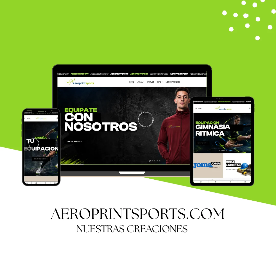 Diseño y desarrollo web realizado para Aeroprint Sports por Granada Informática