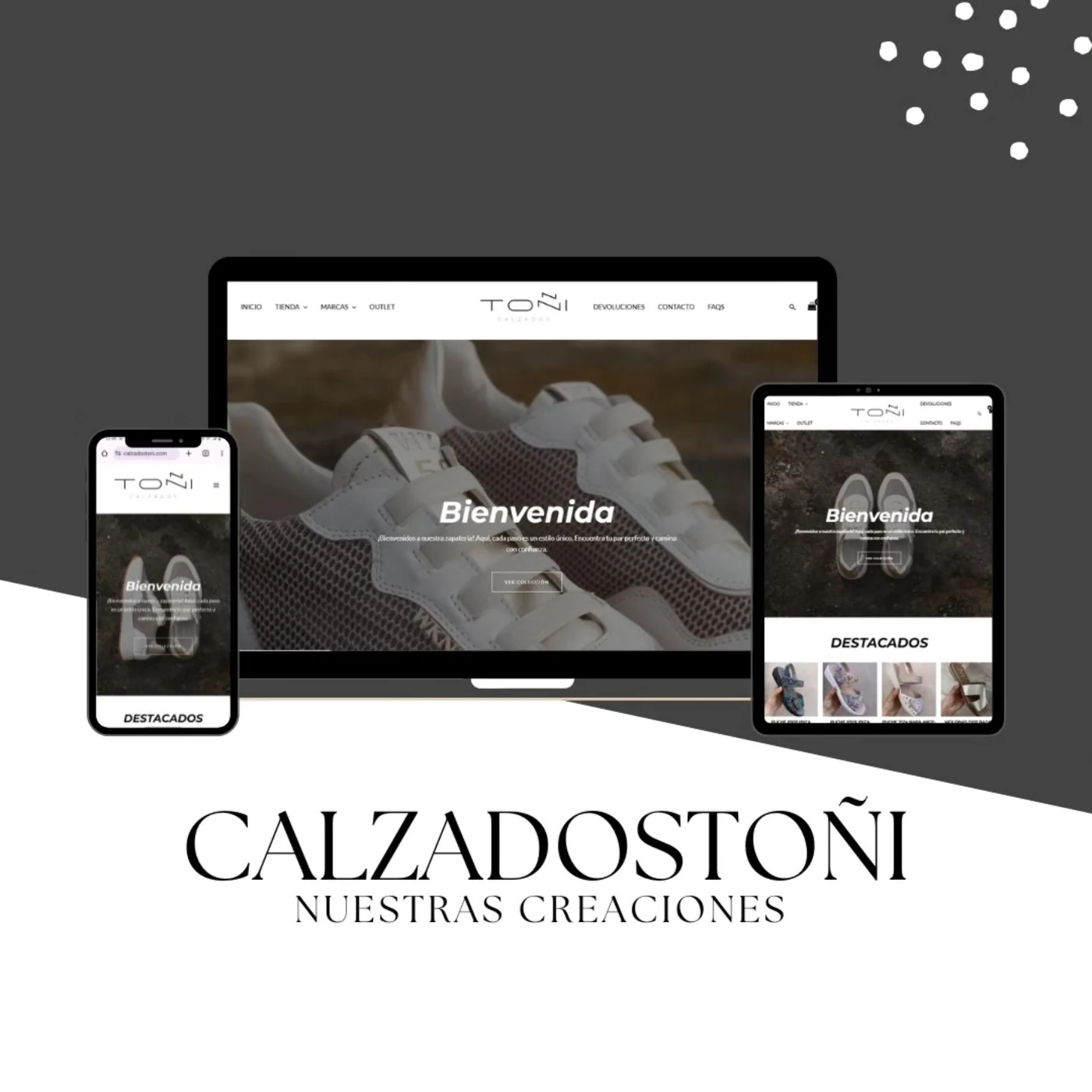 Diseño y desarrollo web realizado para Calzados Toni por Granada Informática