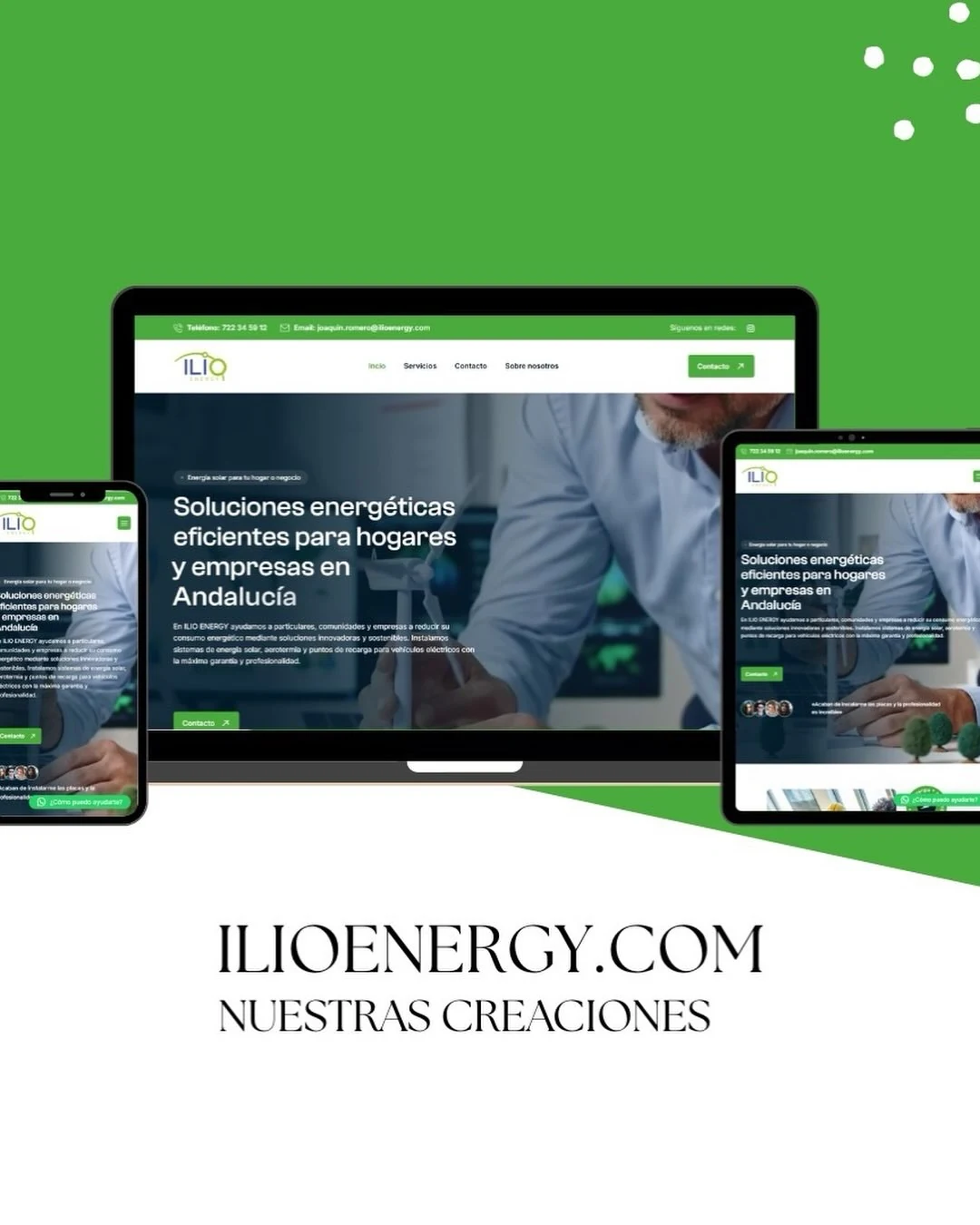 Diseño y desarrollo web realizado para ILIO Energy por Granada Informática