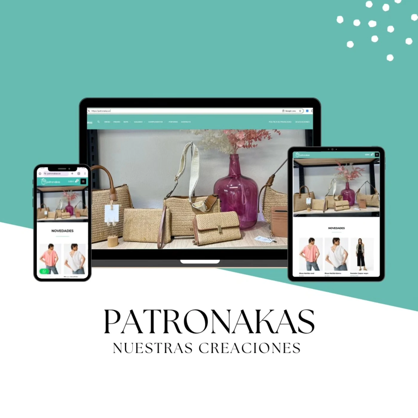 Diseño y desarrollo web realizado para Patronakas por Granada Informática